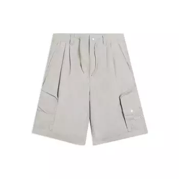 Li-Ning Сплошные свободные повседневные шорты с карманами, мужские брюки серого цвета AKSS077-1 S