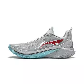 Li Ning Sonic 12 модные удобные нескользящие прочные низкие баскетбольные кроссовки мужские кроссовки белые серые ABA170716 43