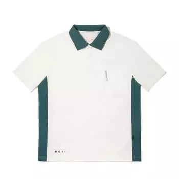 Li Ning Составная Мягкая Удобная Дышащая Универсальная Футболка-поло с коротким рукавом Мужская Футболки-поло Шампань-белый Чернильно-зеленый APLV451-1 M