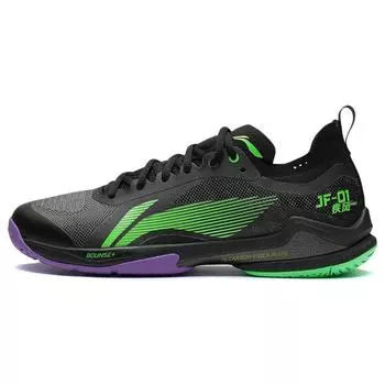 Li Ning Speed Pro универсальные профессиональные устойчивые удобные амортизирующие прочные низкие кроссовки для бадминтона унисекс черные зеленые AYAS012-5 41