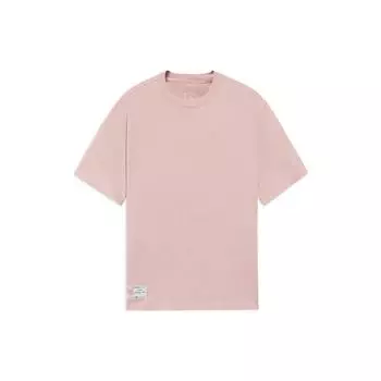Li-Ning Сплошная цветная повседневная футболка с круглым вырезом и коротким рукавом, мужские топы светло-фиолетового цвета AHSS361-9 L