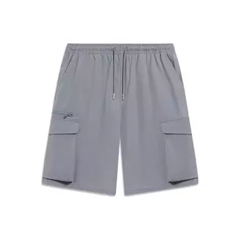 Li-Ning Сплошной цвет, комплект рабочей одежды с несколькими карманами, комплект мужской спецодежды цвета акулы, серый AKST071-1 S