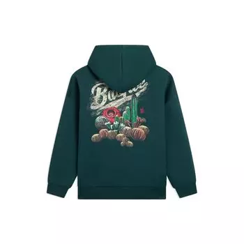 Li-Ning Сплошной цвет с принтом на спине Толстовка с длинными рукавами Топы унисекс Темно-зеленый AWDS657-5 L