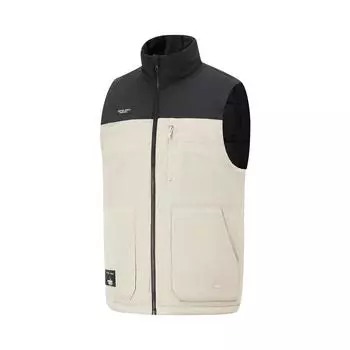 Li-Ning Sport Fashion Series Color Block Zipper Stand Collar Comfortable Breathable Versatile Down Vest Men vest White AMRU093-5 3XL