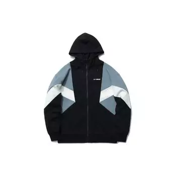 Li Ning Sport Fashion Series Color Block свободная куртка с капюшоном унисекс куртка черная AWDR370-4 M
