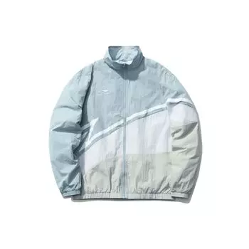 Li Ning Sport Fashion Series Color Block Logo Куртка с длинным рукавом Унисекс Куртка Синяя Серая AJDQ036-7 XL