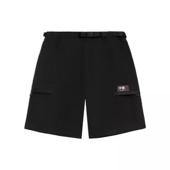 Li Ning Sport Fashion Series Color Block с отделкой талии, прямые шорты для мужчин, черные AKSS501-3 XL