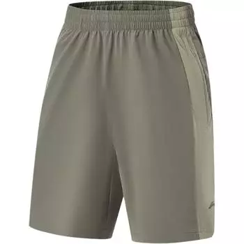 Li Ning Sport Простые однотонные эластичные шорты с цветными блоками для мужчин светло-зеленый AKSV087-4 S