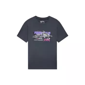 Li-Ning Спортивная баскетбольная серия, повседневная дышащая футболка с принтом, мужские топы, черно-черный, AHSS401-4