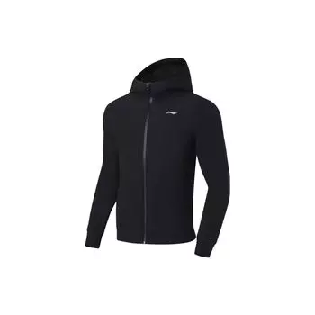 Li-Ning Спортивная куртка с капюшоном и застежкой-молнией Fitness Series Logo Printing Men Jacket Black AFDSA01-1 L