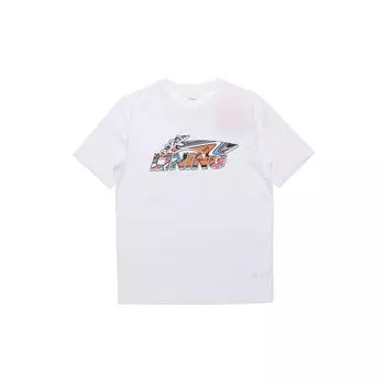 Li-Ning Спортивная модная серия с логотипом и круглым вырезом, футболка с короткими рукавами, топы унисекс, белые AHSR550-1 XXL