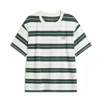 Li Ning Спортивная Модная Серия Свободная Повседневная Трикотажная Футболка Унисекс Топы Темно-зеленый Цвет Маш AHSU633-1 3XL