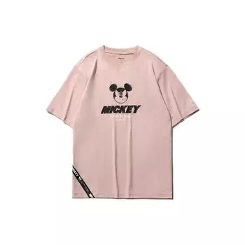 Li-Ning, спортивная модная свободная футболка с мультяшным принтом и круглым вырезом, с короткими рукавами, топы унисекс, светло-водо-розовый AHSR338-3