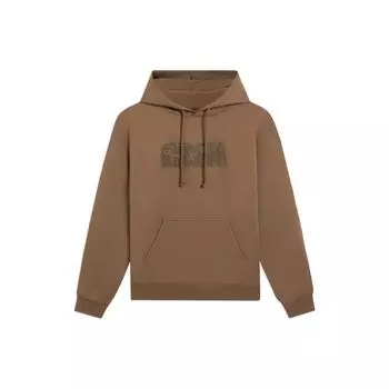 Li-Ning Спортивная серия Life однотонный принт с капюшоном флисовый свитер унисекс топы Fox-Brown AWDSB43-5 S