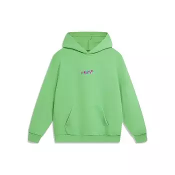Li-Ning Спортивная серия Lifestyle хлопок полиэстер с принтом букв узор с капюшоном свитер свитшот мужской свитшот Secret-Green AWDU023-4 XS