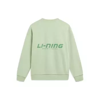 Li-Ning Спортивная серия Lifestyle с принтом букв, флисовая теплая светоотражающая кофта-свитшот унисекс, пустынно-зеленый AWDTB41-5 S
