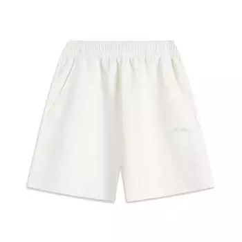 Li-Ning Спортивная серия Тренд Однотонные Шорты средней посадки Дышащие Универсальные Прямые Повседневные Женские шорты Молочно-белый AKSV178-5 L