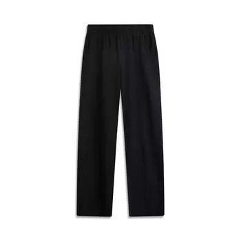 Li Ning Спортивная серия Тренд Однотонные Со средней посадкой Универсальные Дышащие Прямые Повседневные брюки Женский низ Черный AKLV746-2 XL