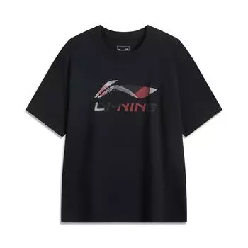 Li Ning Спортивная серия Тренд Повседневная Минималистичная Однотонная Футболка с Круглым Вырезом и Коротким Рукавом Мужские Футболки Черный AHSV161-2 S