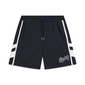 Li-Ning Спортивные шорты прямого кроя с цветными блоками и завязками, мужские шорты черного цвета AKST839-3 M