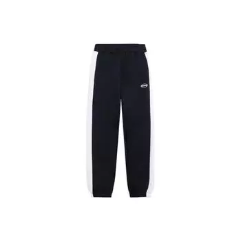 Li-Ning Спортивные штаны мужские с манжетами из флиса с цветными вставками сбоку, черные AKLRF33-1 XXL