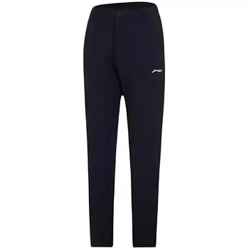 Li-Ning Спортивные спортивные штаны серии Sports Lifestyle, однотонные, дышащие, удобные, универсальные, трикотажные, женские, черные, AYKT350-1 S