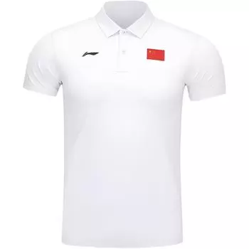 Li Ning Спортивный Повседневный Простой Пуловер Удобный Универсальный Дышащий Футболка-поло с коротким рукавом Мужские Футболки-поло APLV675-3 S