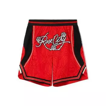 Li Ning Sports Basketball Series Letter Print Mesh Breathable Basketball Shorts Men Shorts Red AAPR391-2 XXL