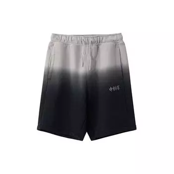 Li Ning Sports Basketball Series Logo Вышитые свободные градиентные шорты на шнурке Мужские шорты Черные AKSR723-1 S