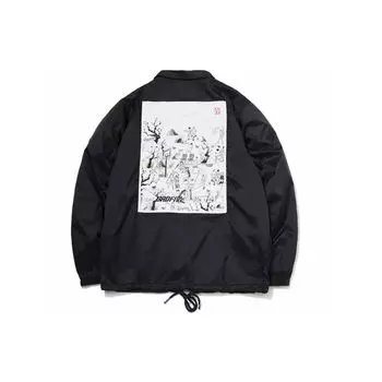 Li Ning Sports Basketball Series Polo Collar Casual Short Windbreaker Men Upperwear Black AFDQ231-2 S