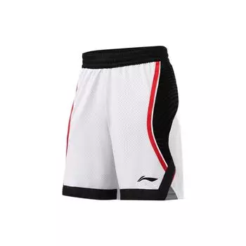 Li Ning Sports Basketball Series Повседневные дышащие баскетбольные шорты мужские шорты белые AAPR209-2 XXL