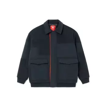 Li Ning Sports Basketball Series свободная вязка сращивание теплая хлопковая куртка мужская куртка черный AJDR403-2 S