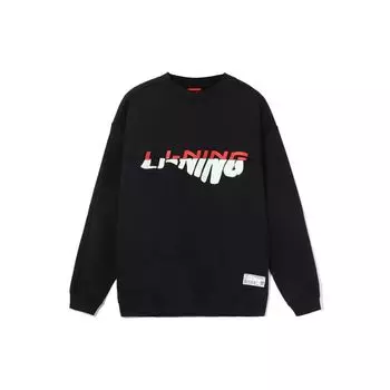 Li Ning Sports Basketball Series свободный свитер-пуловер унисекс толстовка черный AWDRA57-7 S
