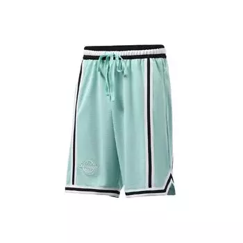 Li Ning Sports Basketball Series Трикотажные свободные спортивные шорты мужские шорты Lake-Gray-Blue AAPR353-4 XL
