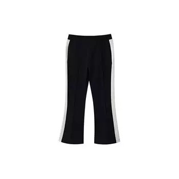 Li Ning Sports Fashion Series Боковые полоски, прямые трикотажные спортивные брюки, женские плавки, черный цвет AKLR546-1 M