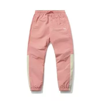 Li Ning Sports Fashion Series быстросохнущие свободные спортивные длинные брюки со шнурком женские брюки пыльно-розового цвета AYKR022-3 2XL
