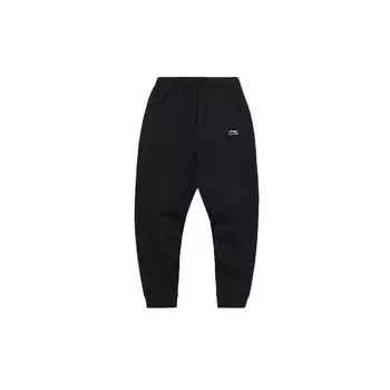 Li Ning Sports Fashion Series Casual Letter Cuffs Knitted Sports Bottoms Men Bottoms Black AKLQ799-2 S