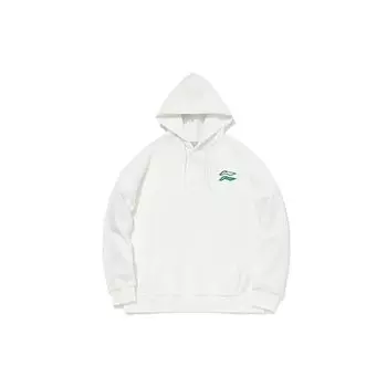 Li Ning Sports Fashion Series Casual Loose Pullover Hoodie Unisex hoodies White AWDQB38-11 L
