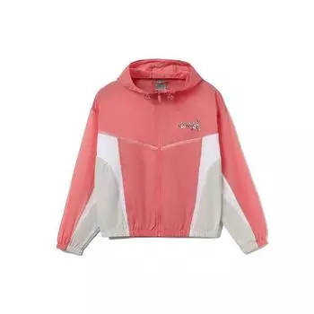 Li Ning Sports Fashion Series Casual Trend свободная куртка с капюшоном женская куртка розово-красного цвета AFDR324-4 L