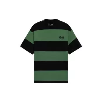 Li Ning Sports Fashion Series Color Block Striped Loose Round Neck Short Sleeve T Shirt Men Tops Mist-Pine-Green AHSS571-5 M