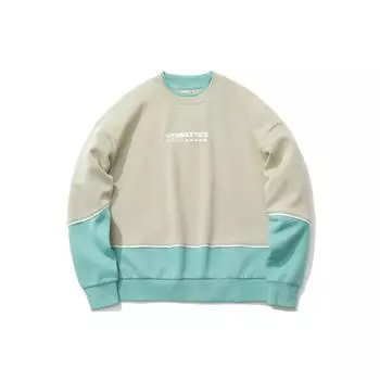 Li Ning Sports Fashion Series Color Block Round Neck Pullover Толстовка женская толстовка Sea-Blue AWDR046-3 XS
