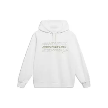 Li-Ning Спортивная модная серия с вышитым логотипом, толстовка с длинным рукавом, унисекс, топы, белый цвет AWDT531-1 3XL