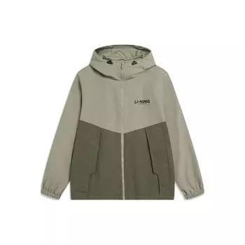 Li Ning Sports Fashion Series Letter Casual Hooded Cardigan Jacket Men Jacket Lantao-Green Dark-Olive-Green AFDU837-4 3XL