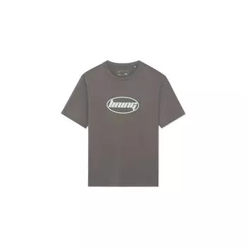 Li-Ning Спортивная модная серия с буквенным принтом, повседневная футболка с круглым вырезом и коротким рукавом, топы унисекс цвета Fawn AHSSA33-14 M
