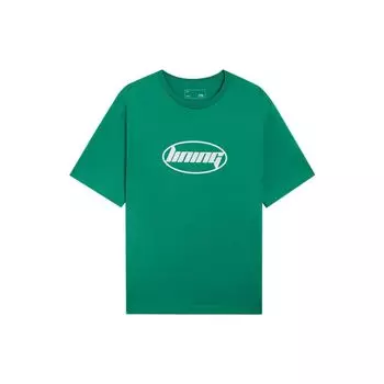 Li-Ning Спортивная модная серия с буквенным принтом, повседневная футболка с круглым вырезом и короткими рукавами, топы унисекс, перцово-зеленый AHSSA33-12 L