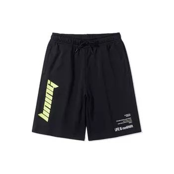 Li Ning Sports Fashion Series Letter Print Lace-Up Loose Sports Shorts Men Shorts Black AKSR463-1 L