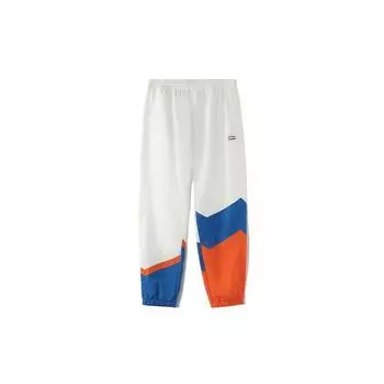 Li Ning Sports Fashion Series Logo Pattern Splicing Design Зауженные трикотажные брюки осенние мужские низы белые AKXR421-3 M