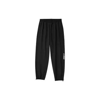 Li Ning Sports Fashion Series Logo Print Loose Casual Fitness Брюки женские брюки черного цвета AYKR274-2 XL