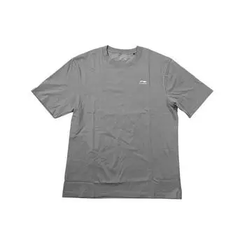 Li Ning Sports Fashion Series Logo Print Loose Comfortable Breathable Short Sleeve T Shirt Men T Shirts Gray AHSTA41-3 M