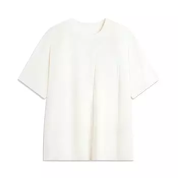 Li Ning Sports Fashion Series Однотонная футболка с круглым вырезом, удобная, дышащая, универсальная, свободного кроя, с коротким рукавом, унисекс, топы, молочно-белый AHSU635-1 2XL